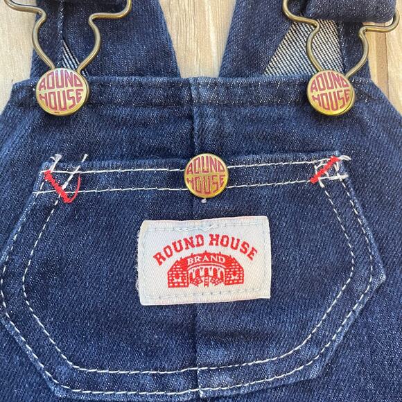 Vintage Round House USA Denim Overalls Kids 2T Blue Jeans Toddler Workwear 90s - Picture 7 of 8